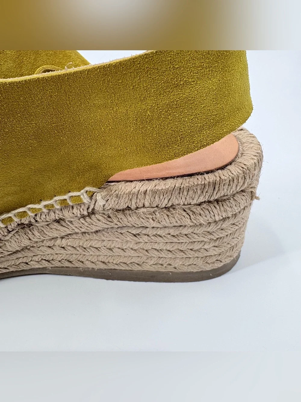 Rag & Bone Mustard Yellow Arc Suede Wedge Sandals